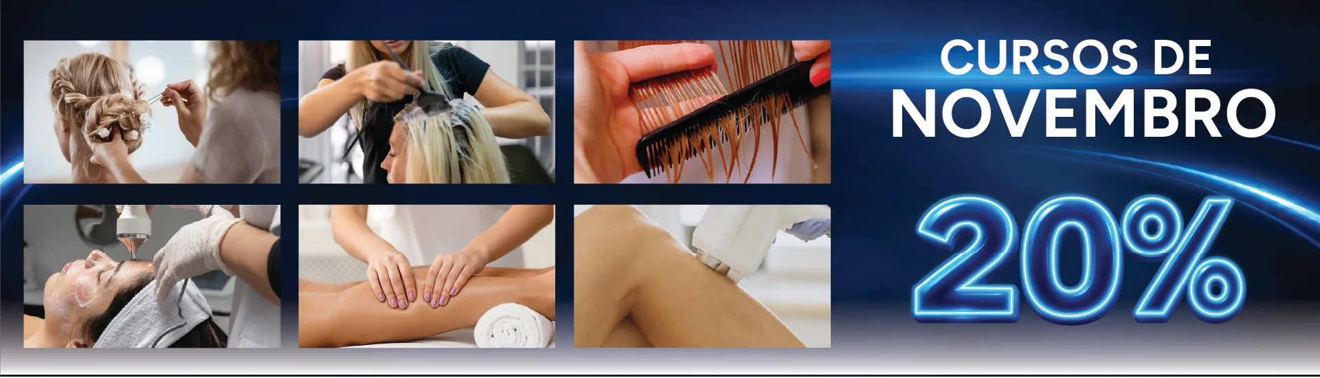 Cursos de novembro 2026 na EFAPE com 20% de desconto: cabeleireiro, estética, massagem e depilação a laser